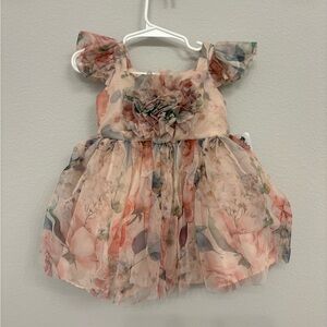 Girls Floral Tulle Formal Dress size 12M NWT